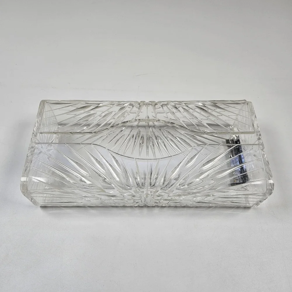 Wilardy‎ Tissue Box Cover Lucite Clear Acrylic Rectangular Vanity Decor VTG Glam